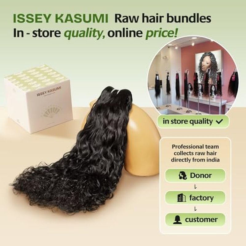 Raw Indian Human Hair Single Bundle,Triple Lifespan Than Regular Virgin Hair,In-Store Quality,Online Price! 100% Raw Indian Hair Bundles Water Wave Raw Hair Bundles 20 Inch