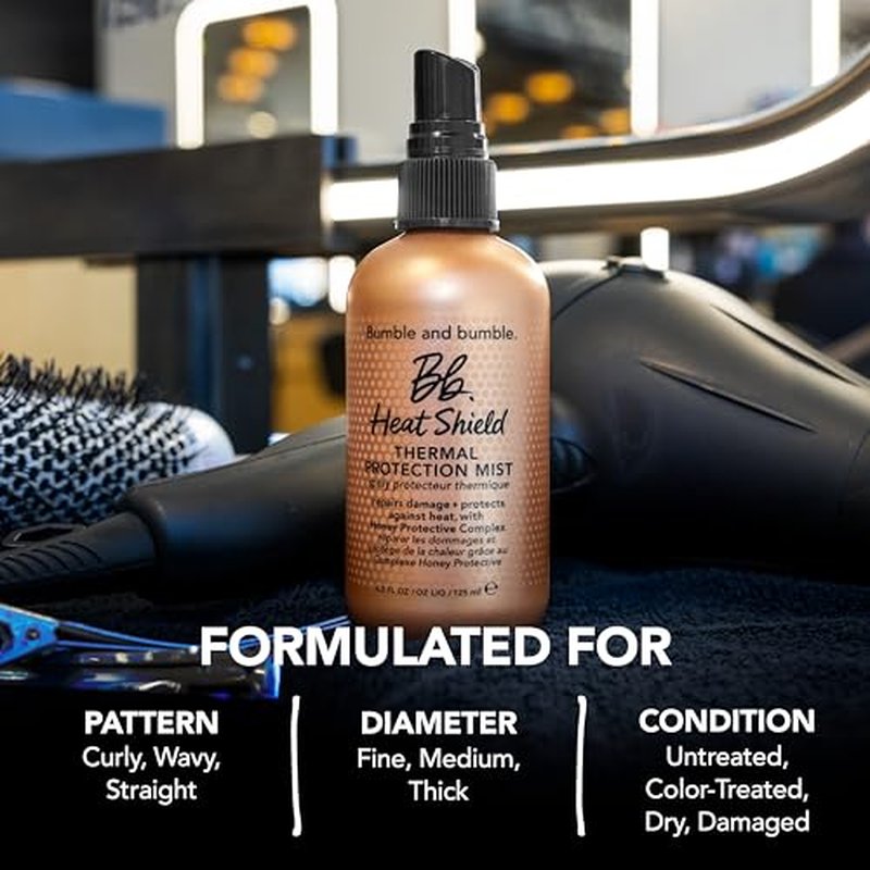 Bumble and bumble. Heat Shield Thermal Protection Hair Mist | Frizz Control, Damage Repair, Heat Protection Spray, Color Safe | Curly, Wavy, Straight