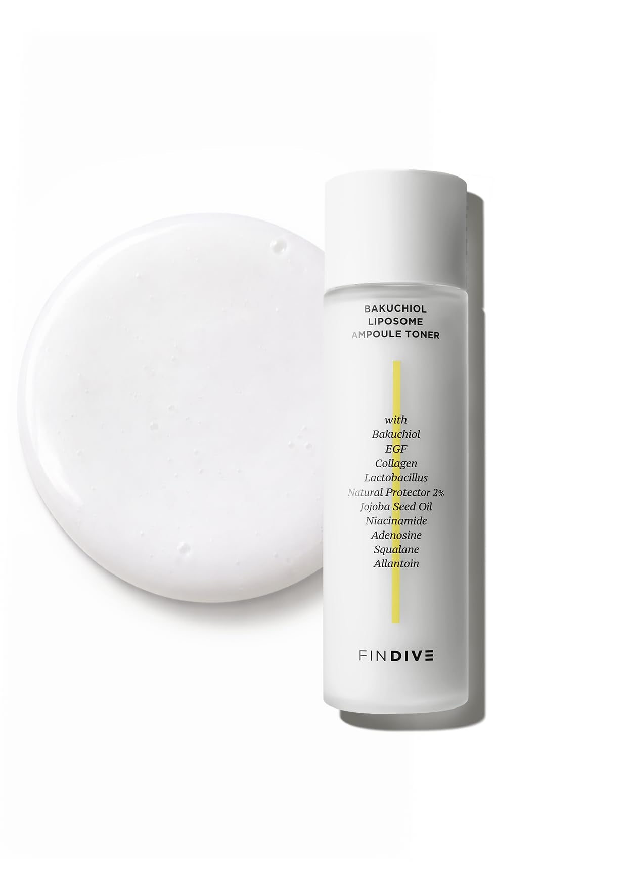FINDIVE Official Bakuchiol Liposome Ampoule Toner, Bakuchiol, Plan-Based Retinal Alternative, Liposomal Squalane1%, Allantoin, Anti Wrinkle Toner, Korean Skincare 5.07fl.oz