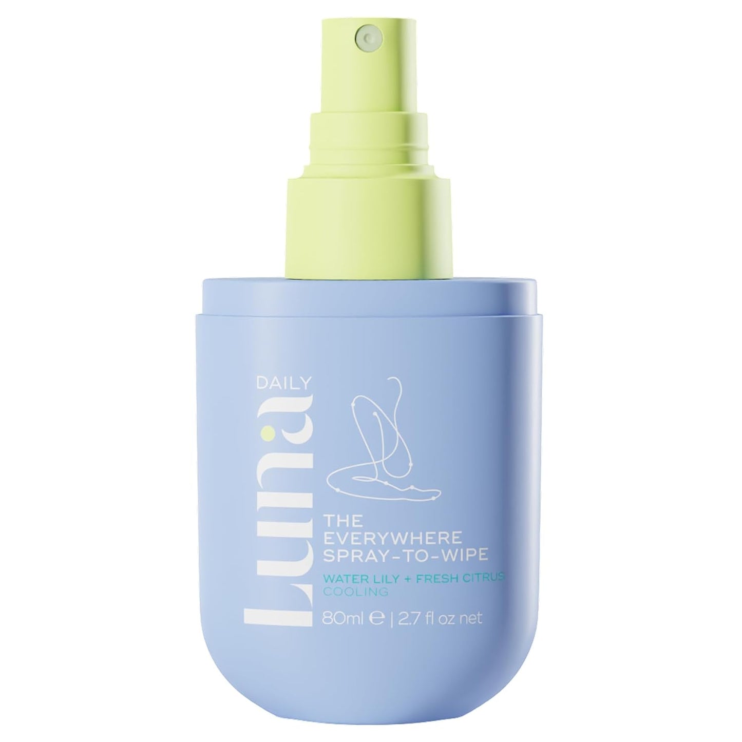 Luna Daily Everywhere Spray-To-Wipe | Hydrating Cooling Body Mist for Feminine Care | Water Lily & Citrus | 80ml