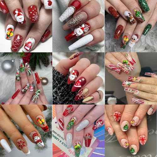 100Pcs Christmas Nail Charms Cute Elk Santa Claus Nail Rhinestones Xmas Tree Bell Gloves Socks Hat Design Winter Nail Art Charms 3D Resin Snowman Nail Gems New Year Nail Jewelry Accessories for Women