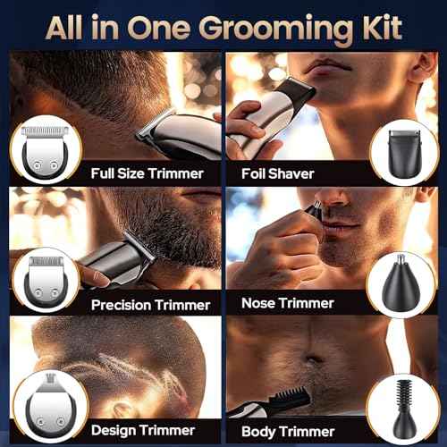 Beard Trimmer & Hair Clippers for Men, Electric Razor & Shaver for Nose Body Face Mustache, Cordless Hair Trimmer, Waterproof Men's Grooming Kit, Gifts for Men Husband Father