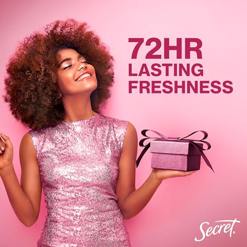 Secret Fresh Antiperspirant Deodorant for Women, 72hr Breathable Odor Protection with Pro-Hyaluronic Acid, Holiday Invisible Solid, Champagne Blush with Berries Sugared Rim & Rose Petals Scent, 2.6 oz