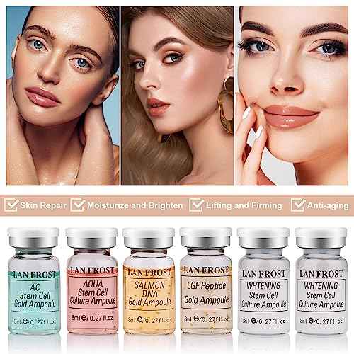BB Facial Glow Starter Kit Hydration Serum Foundation Skincare Mix 0.27oz Hydration Ampoule and Essence Foundation 12 Vials Glow Pigment Skincare Kit (Multicolor)