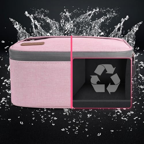 PODAHO Large Smell Proof Bag with 10 Accessories, Premium Organizers Box Case with Combination Lock, Portable Containers Pouch, Great Gift for Women, (Pink Set)
