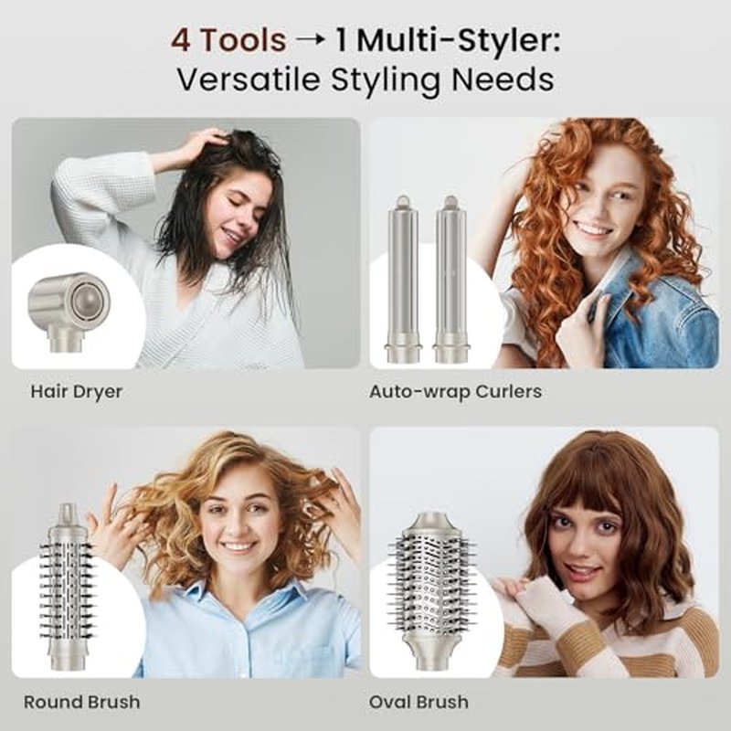 Upgraded 5-in-1 Hot Air Styler ? Hair Dryer & Versatile Air Styler with Auto Wrap Curlers, Volumizing Brushes, Frizz-Free Hair Styler Tool for Curling, Smoothing & Adding Volume, No Heat Damage