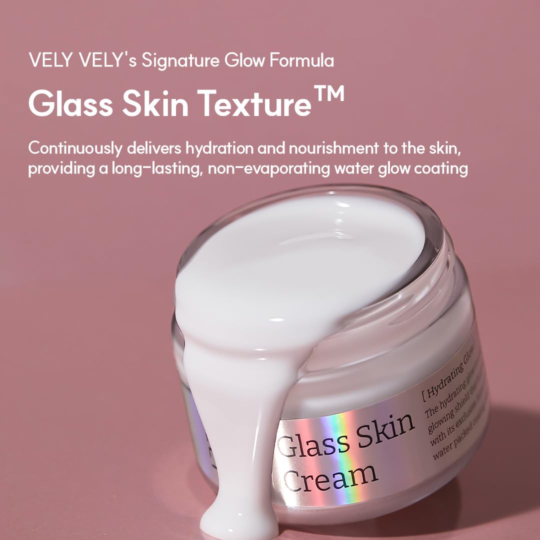 VELY VELY SKIN CREAM 60ml - Brightening Face Moisturizer with Niacinamide, Glutathione & 4 Types of Hyaluronic Acid, Hydrating Korean Face Cream for Radiant Glass Skin