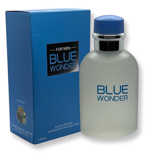 United Scents Blue Wonder For Men Eau de Parfum- 3.4 Fl Oz Fragrance - Top Notes: Grapefruit, Juniper and Bergamot