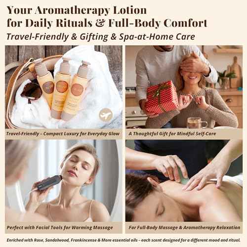 Frankincense & Lavender Aromatherapy Lotion ? Lightweight Moisturizer for Body & Massage, Gentle Warming Care with Resinous-Floral Aroma for Calming Self-Care Rituals, 3.4 fl oz / 100 ml