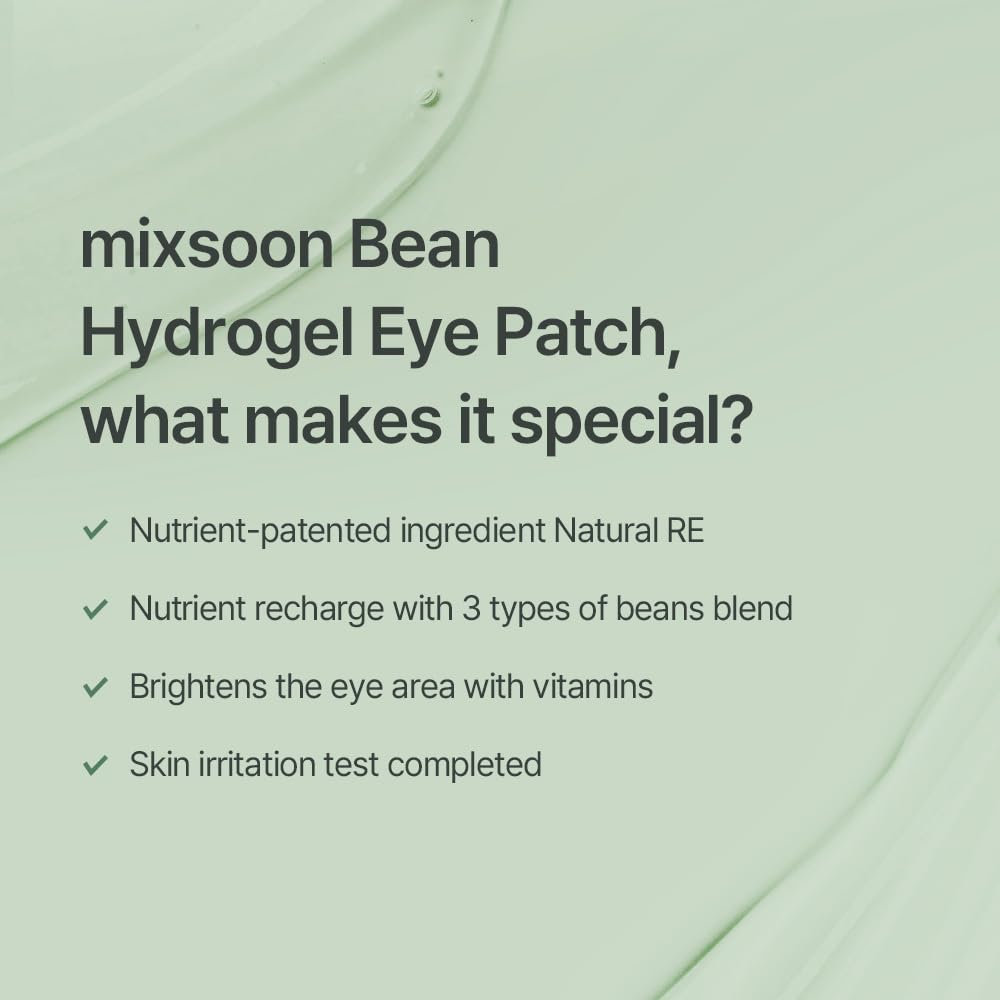 mixsoon Cica-Hyal Eye Patch - Soothing, Hydrating and Cooling Hydrogel Eye Patches, Gentle Care for Tired Eyes 84 g / 2.84 fl.oz. (30 pairs) Korean Glass Skin Care