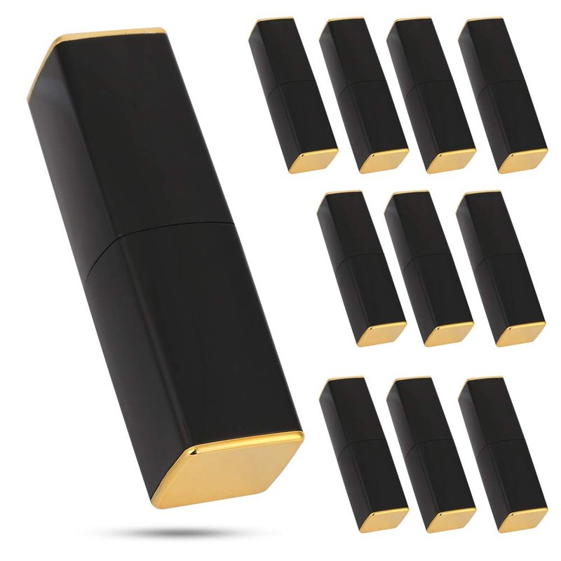 DIY Empty Lip Balm Bottles - Matte Black Lipstick Tubes with Magnetic Clasp | 10-Pack