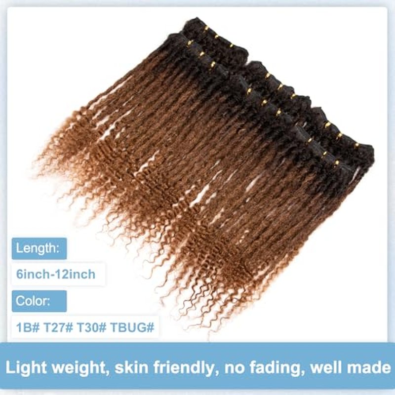 Originea 0.6cm 6-18 Inch 100% Human Hair Dreadlock Extensions Curly Ends Loc Extensions Human Hair For Women/Kids Handmade Permanent Loc Extensions Can Be Dyed Bleached Curled T27# 12 inch 30 Strands