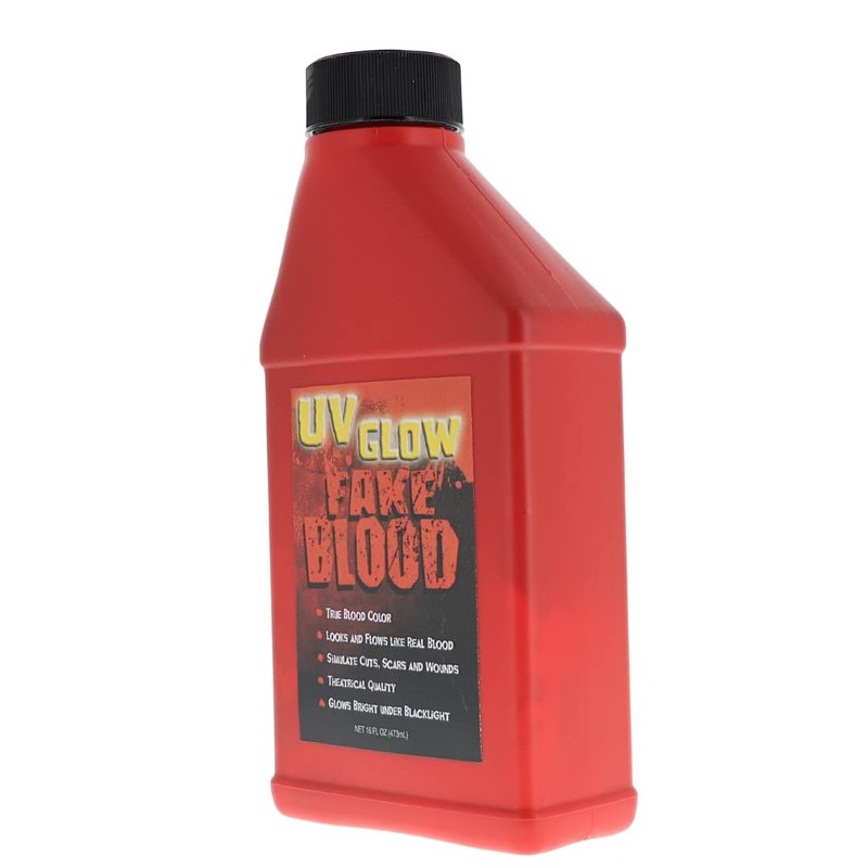 UV GLOW Fake Blood 16 Oz - GLOWS Under Blacklight SHAKE WELL