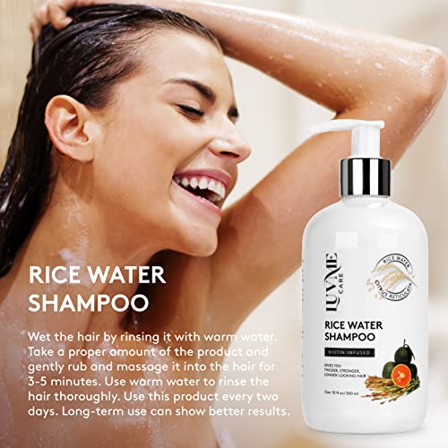 Rice Water Hair Growth Shampoo with Biotin - Hair Shampoo for Thinning Hair and Hair Loss, All Hair Types, Men and Women 10 Fl Oz