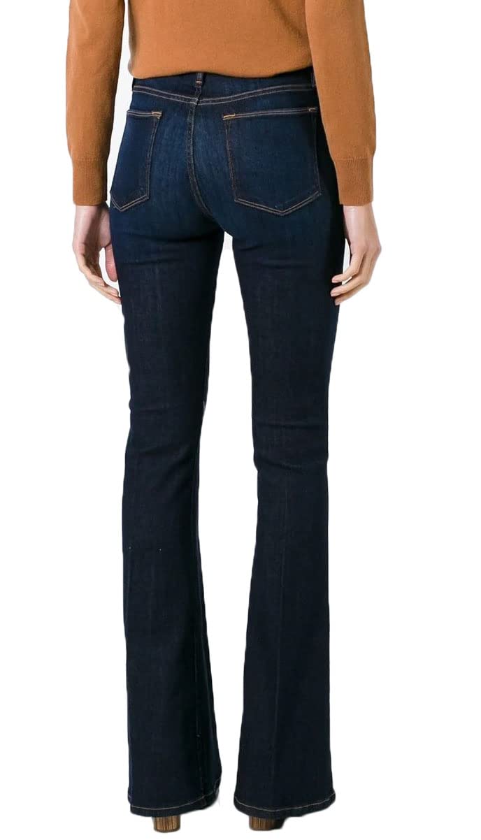 GALMINT Women's Fashion High Waisted Wide Leg Bootcut Slim Denim Flare Bellbottom Jeans (Dark Blue, US 4)