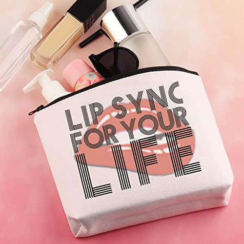 BDPWSS Drag Queen Gift Lip Sync For Your Life Makeup Bag Drag Race Inspired Cosmetic Bag (Lip Sync Life)