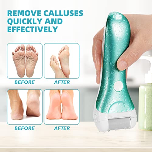 Callus Remover for Feet, Nicebirdie Electric Foot File Callus Removers Rechargeable Waterproof Pedicure Tools Foot Scrubber Shaver Feet Care Tool for Cracked Heels Dead Skin £¨Green£©