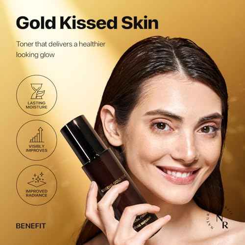 Nature Republic Ginseng Gold Silk Facial Toner, Hydrating Glow Toner, Niacinamide & Silk Amino Acid, Royal Jelly Extract, Holiday Gifts, Korean Skin Care for All Skin Types 130 ml / 4.39 Fl. oz.