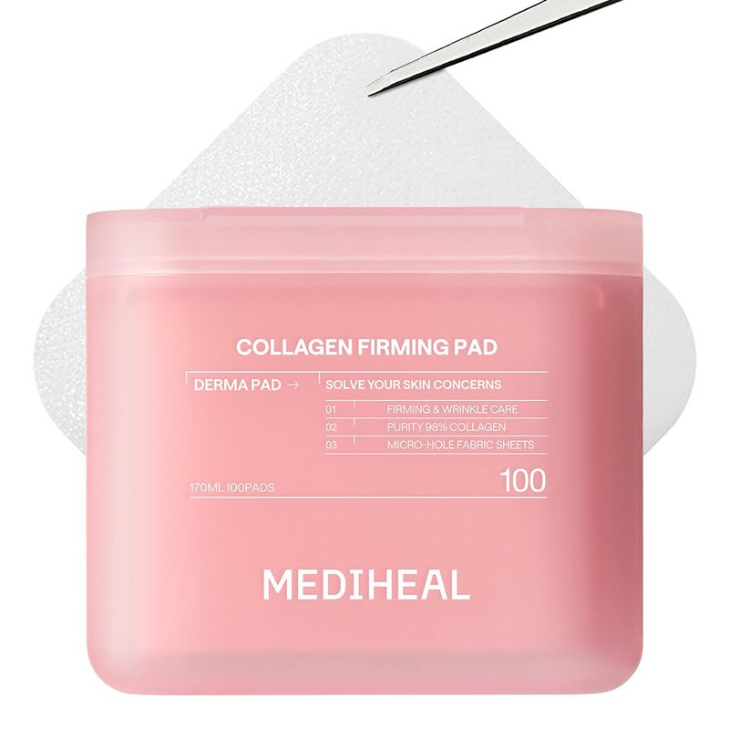 MEDIHEAL Toner Pads - Teatree Trouble Care Toner Pad (100 count) with Teatree & Lactobacillus - Calming & Soothing for Sensitive & Acne Prone Skin - Vegan Hypoallergenic Face Gauze, Korean Skin Care