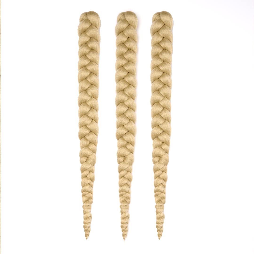 Dosso Beauty 3 Pack Hypoallergenic Pre-Stretched Braiding Hair, 28 Inches, Itch-Free, Fast Drying, Hot Water Set, Light-weight-85g, Synthetic, Natural Looking color- (#2)