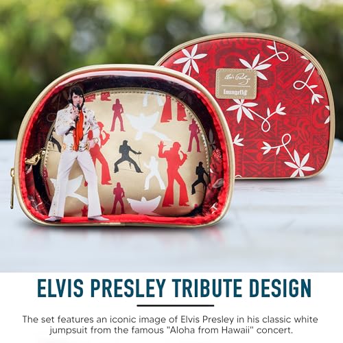 Loungefly Elvis Presley Aloha Hawaiian Print 2-Piece Cosmetic Set