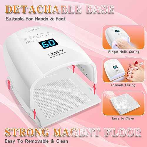 Rechargeable Faster Drying UV LED Nail Lamp, LED Nail Dryer Gel Polish Light Nail Polish Curing LED Nail Dryer Automatic Sensor Professional Nail Light Suitable for Fingernails and Toenails