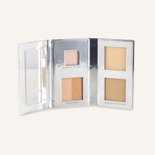 Woosh Beauty Fold Out Complexion | Travel Makeup Palette, Cream & Powder, 6 Shades