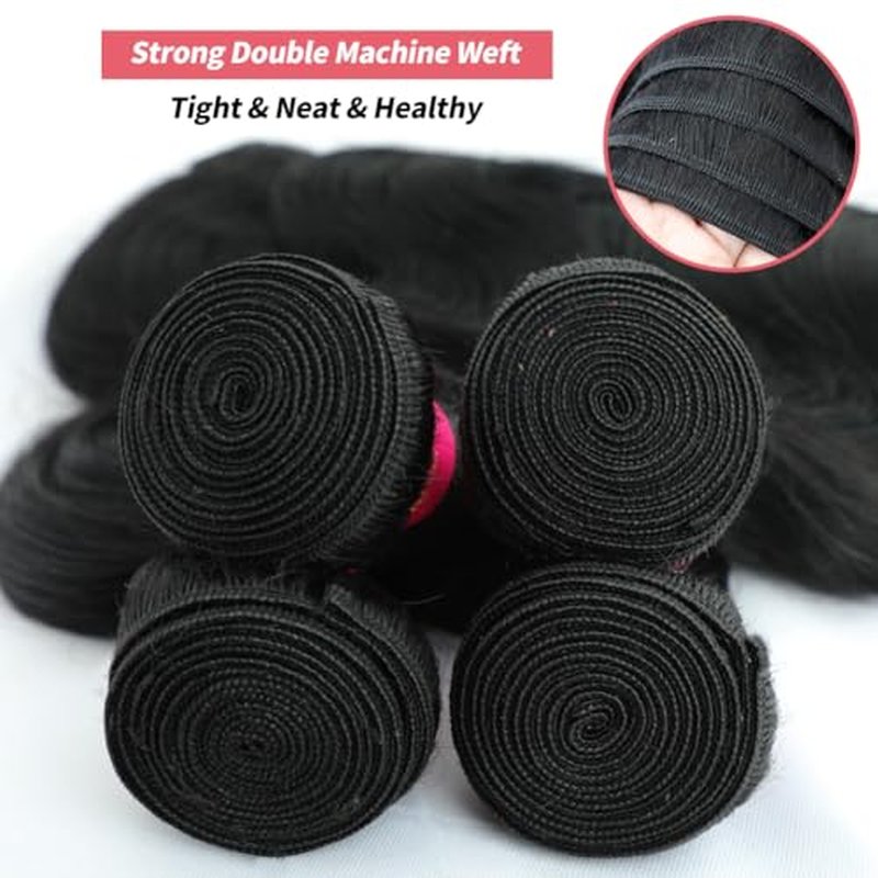 12A Human Hair Bundles Body Wave Bundles Human Hair 16 18 20 22 Inch 100% Unprocessed Brazilian Virgin Hair Body Wave 4 Bundles Human Hair Extensions for Women