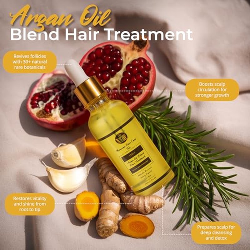 Moroccan Scalp Relief 3-Step Set ? Itch & Flake Control with Argan Oil, Herbal Shampoo & Leave-In Rinse ?Reduces Itch, Flaking & Buildup from Dryness/Irritation ? Dermatologist Approved, Sulfate-Free