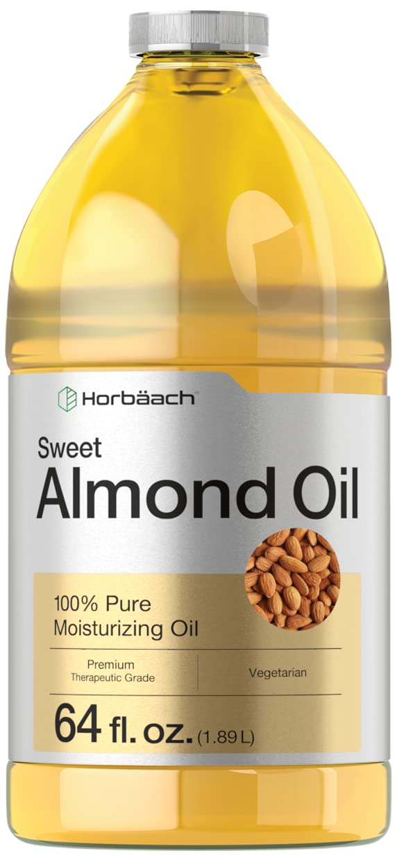Sweet Almond Oil - Cold Pressed Moisturizing Oil for Skin & Hair | 64 fl oz | Vegetarian, Non-GMO, Gluten Free