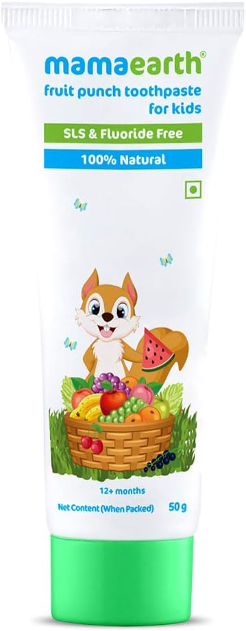 Natural Mixed Fruit Baby Toothpaste - Fluoride Free, Gently Cleans Teeth & Gums | Safe for Ages 1-4 | 1.76 Oz