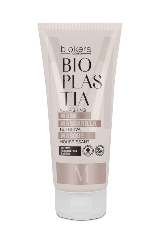 SALERM - Nourishing Hair Mask - Biokera Bioplastia - 200 ml - Vegan Keratin and Mankett Seed Oil - Restores and Protects - Stronger and More Elastic Hair - Anti-Frizz Hair