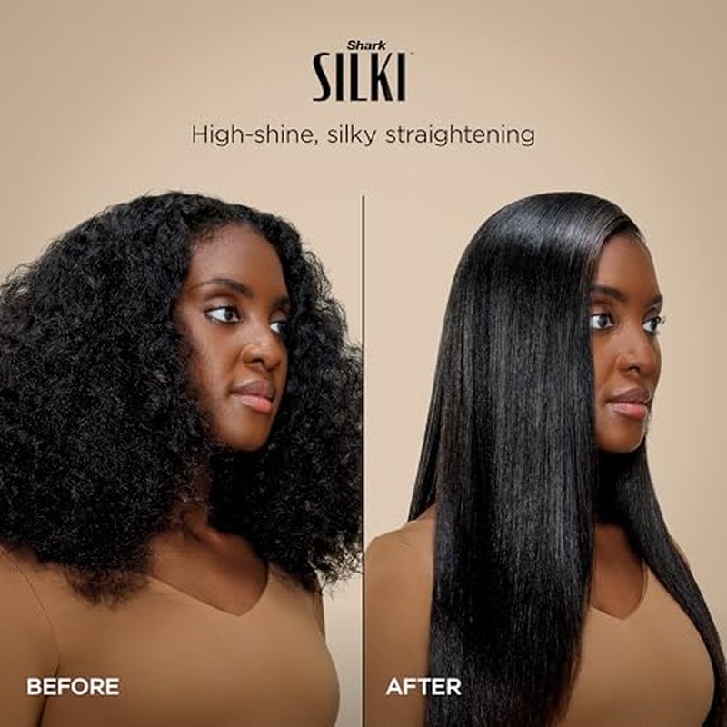 Shark Glam Ceramic & Powerful Air Styling & Drying System, with Silki Straightener & Shark Glossi Air Glosser, for Drying, Curling, Straightening & Glossing, Gold, HD6051S (Straight & Wavy Hair)
