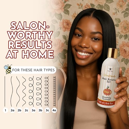 Brazilian Keratin Treatment Kit ? JumyBee 3 Steps 8.46 fl oz | Formaldehyde-Free At Home Hair Straightening & Smoothing System |Keratina para Alisar el Pelo | Anti-Frizz Repair Mask & Shampoo
