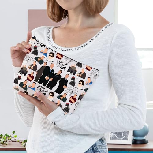 BWWKTOP Tony Cosmetic Makeup Bag Carmela Fans Inspired Gifts Tony & Silvio & Paulie & Bobby & Chris Merch (BAND)