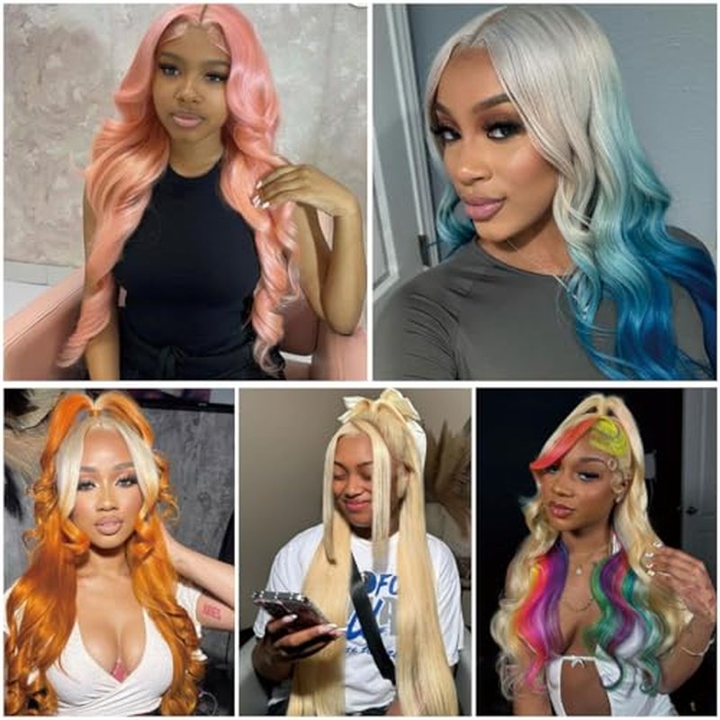 613 13x6 Lace Front Wig Human Hair Colored Blonde Wig Human Hair Pre Plucked With Baby Hair Straight Human Hair Wig For Women 22 Inch Lace Frontal Wig Glueless