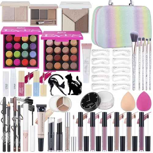 Makeup Kits For Girls Teens, Makeup Gift Set For Women with Eyeshadow Palettes, Brushes, Lip Gloss, Travel Make up Starter Kit For Beginners (C01612)