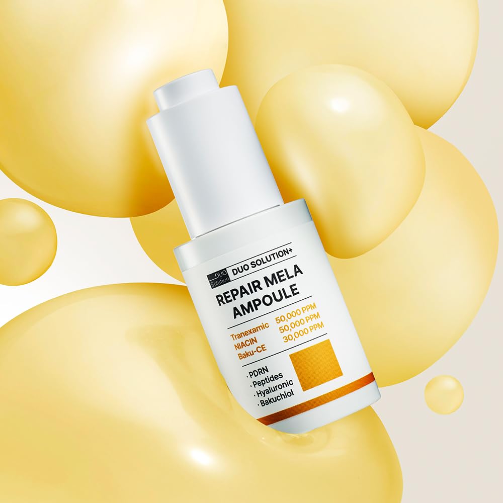 Tranexamic Acid 5% + Niacinamade 5% + Baku-CE 3% Ampoule, Duo Solution Repair Mela Ampoule - Tranexamic acid 50,000ppm, Niacinamade 50,000ppm, Bakuchiol 30,000ppm, PDRN, Peptides, Hyaluronic