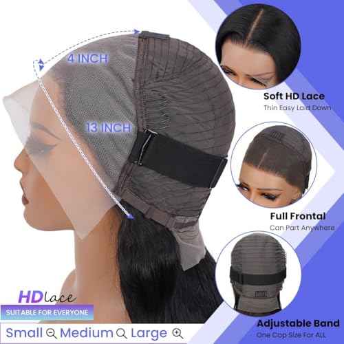 Short Bob Wig Human Hair Straight Bob Lace Front Wigs Human Hair for Women 180 Density Glueless Brazilian Virgin Human Hair Bob Wig 13x4 HD Transparent Lace Frontal Bob Wigs Natural Black 8 Inch