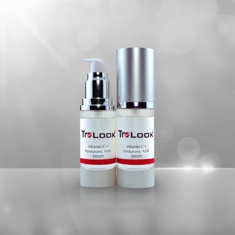 TruLook Vitamin C + hyaluronic Acid Serum for face, Anti Aging, Anti Wrinkle, Improves Dark Spots, Tone, & Fine Lines Made in USA