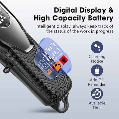 HIENA PRO Professional Hair Clippers Set for Men,Cordless Rechargeable Clippers Set and Trimmers Kit, Haircut Clipper Set for Barbers with LED Display, Gifts for Men