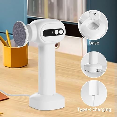 Electric Callus Remover for Feet - Rechargeable Cordless Pedicure Tool with 6 Speeds & 20 Sandpaper Discs, Professional Dead Skin Remover for Cracked Heels,Electric Foot File(Black)