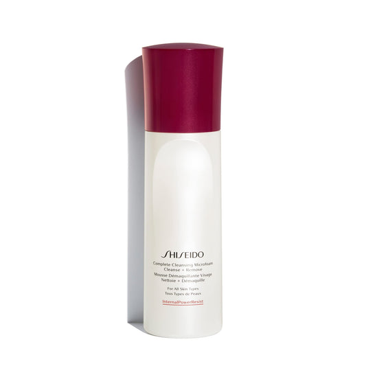 Shiseido Complete Cleansing Microfoam - 180 mL - Light, Instant Foaming Cleanser for Smooth, Hydrated Skin - Softens & Removes Impurities - All Skin Types