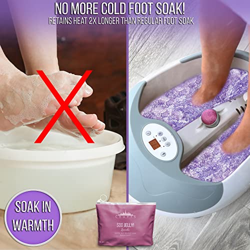 SOO Jelly Pedicure Packs - Pedicure Foot Soak For Feet - Moisturizing Jelly Spa Pedi Soak - Foot Spa Bath Soak For Soaking - Pedicure Foot Gel (Lavender)