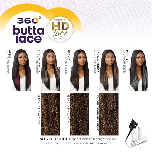 Sensationnel Butta 360 Lace Wigs - Unit 4 Wider Parting 360 Degree Lace Glueless Synthetic Preplucked Hairline (SH/BERRY)