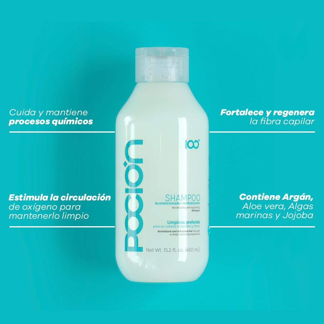 La Pocion Shampoo - 15.2 Fl Oz (450ml) | Cruelty-Free Revitalizing Shampoo with Organic & Natural Ingredients | Deep Cleansing, Freshness, and Healthy Hair Growth