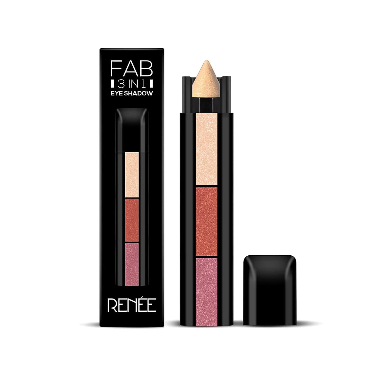 RENEE Fab 3 in 1 Eyeshadow Enriched with vitamin E, 4.5g - Adds dimension and intensity, Highly Pigmented 3 Shades in 1 Stick