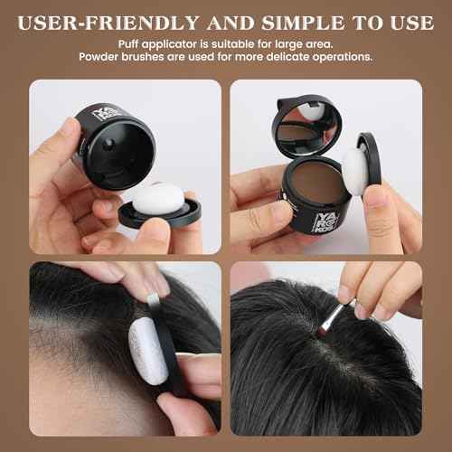 Hairline Shadow Powder, Dark Brown, Root Touch Up Powder for Instantly Gray Hair Cover Up, Women Color Root Coverage for Thinning Grey, Mens Roots Concealer for Hair Loss Beard Line, #3