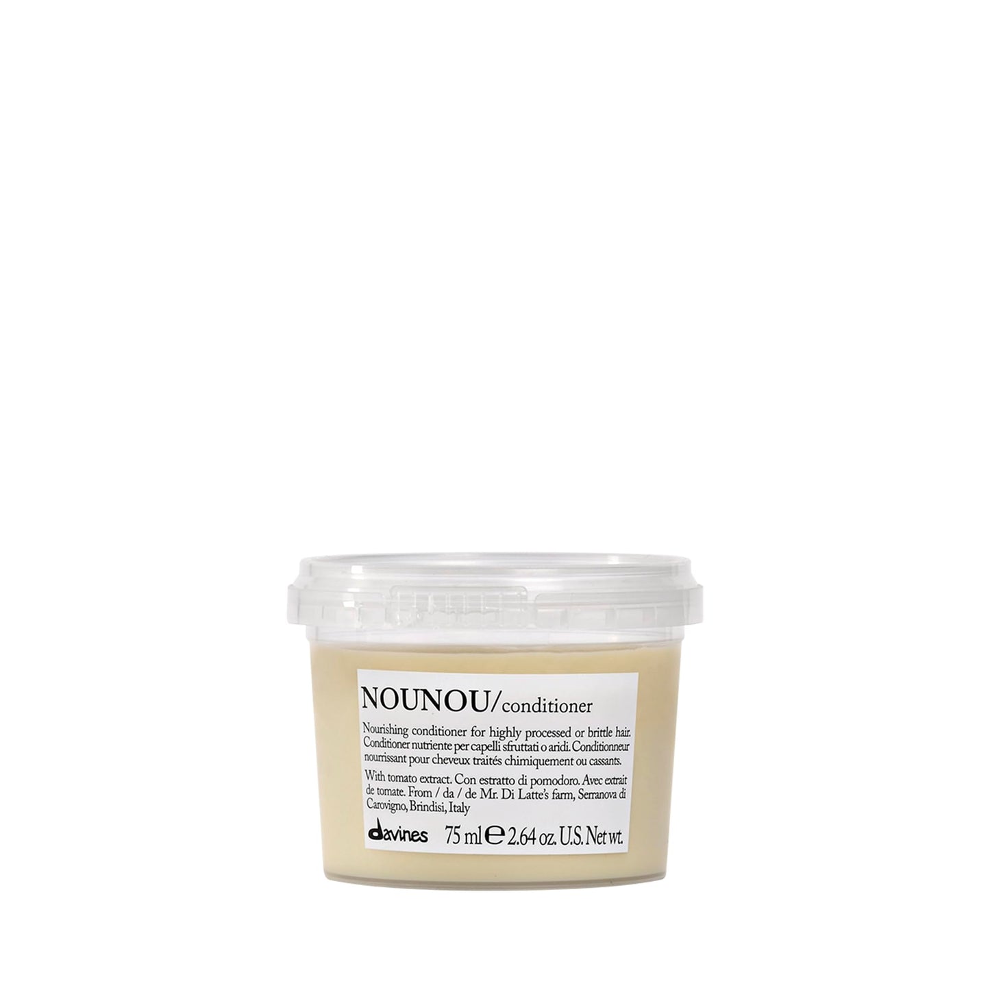 Davines NOUNOU Conditioner, Nourishing Emollient Effect for Highly-Processed, Chemically Treated, Dry, Damaged or Brittle Hair - Easy to Untangle, Travel Size, 2.54 Fl Oz