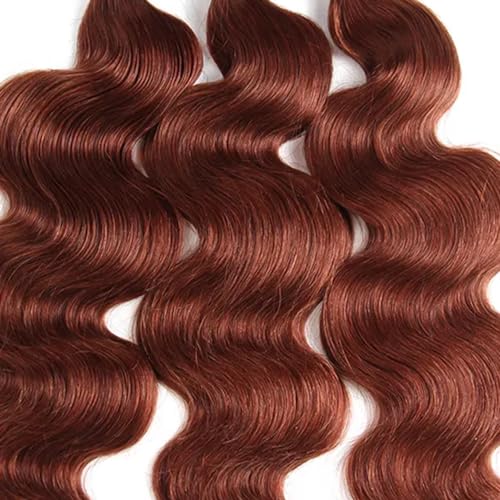 Color 33 Bundle Copper Body Wave Human Hair Bundles Color 33 Auburn Brown 3 Bundles 12 14 16 Inch Reddish Brown Body Wave Bundle Copper Red Hair Weave